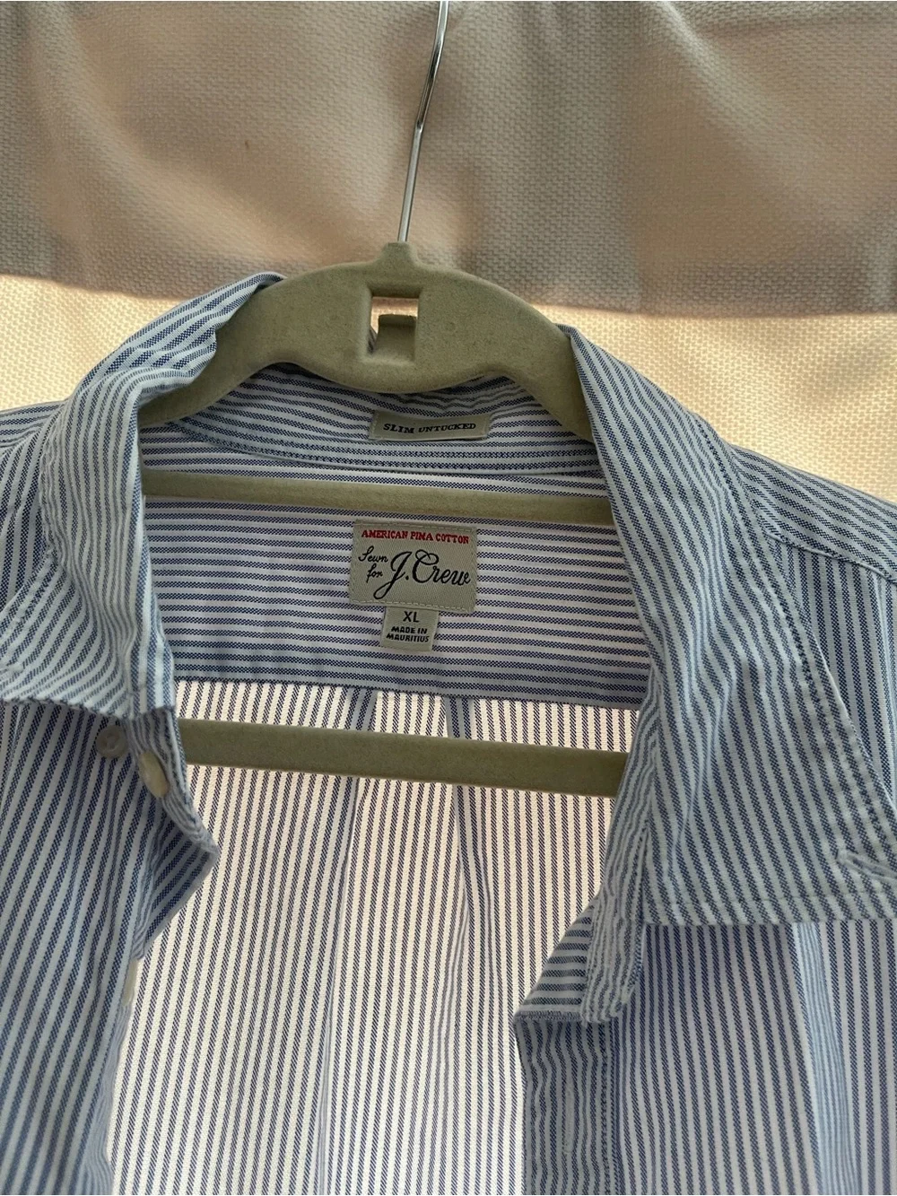 J. Crew Blue Stripe Button-Up Shirt Untucked